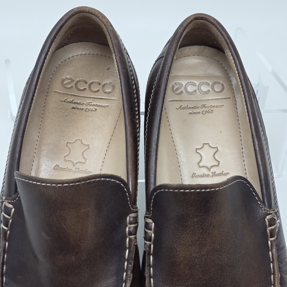Ecco Men's Classic Moc 2.0 Venetian Leather Loafers Coffee Size 41 EU/7-7.5 US - Picture 10 of 13